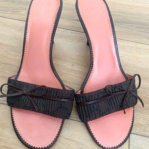 Gucci Slingback Bow, Kitten Heel Sandal 38.5/ 8.5
